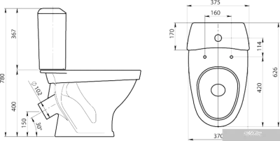 Унитаз Santeri Вест Стандарт (1.P201.8.S00.00B.F)
