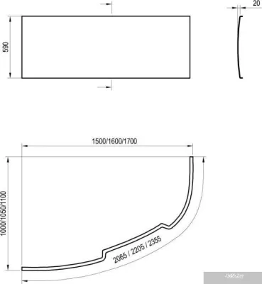 Экран под ванну Ravak Asymmetric 160L CZ46100000
