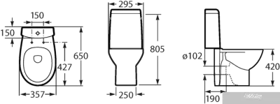 Унитаз Roca Victoria Nord (A342ND7000+A341ND0000+ZRU9000024) с пневмокрышкой