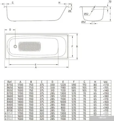 Ванна BLB Europa 140x70