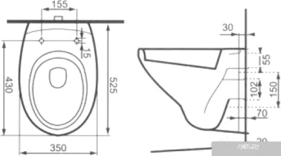 Унитаз Cersanit Delfi SET-DEL/Black/TPL/Cg