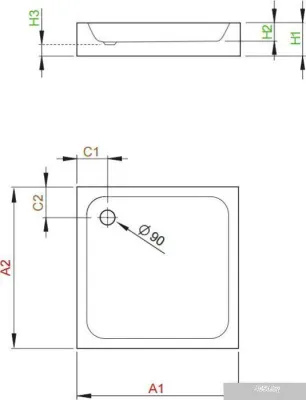 Душевой поддон Radaway Siros C Compact 90x90 [SBC9917-2]