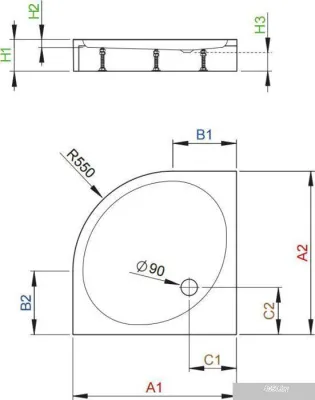 Душевой поддон Radaway Patmos A Compact 90x90 [4S99155-05]