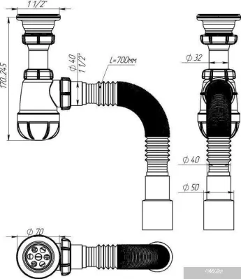 Сифон Aquant S0115-35-MR