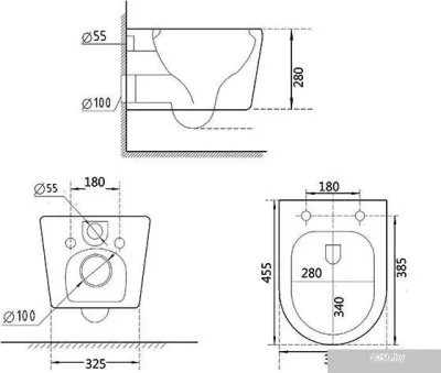 Roxen Simple Compact в комплекте с инсталляцией StounFix Slim 6 в 1 918025 (кнопка: хром глянец)