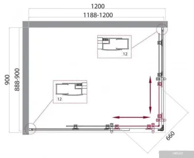 BelBagno UNO-195-AH-2-120/90-P-Cr (текстурное стекло)