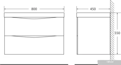 BelBagno Тумба под умывальник Marino-800-2C-SO-BL-P (bianco lucido)