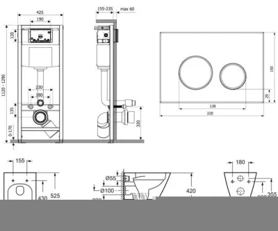 Унитаз Lavinia Boho Relfix Elegant Rimless 6 в 1 87561064 (хром пластик)