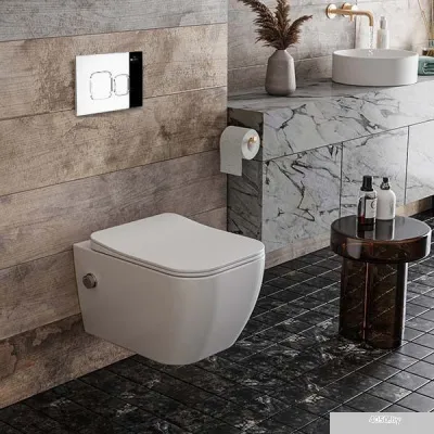 Roxen Cube Bidet One Rimless 6 в 1 StounFix Slim 552245 (кнопка: хром)