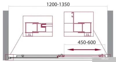 BelBagno Unique-BF-1-120/135-P-Cr (текстурное стекло)