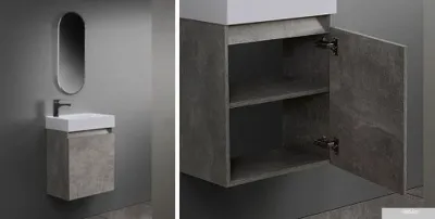 Belux Тумба под умывальник Мини НП 40 (31 бетон чикаго-светло-серый)