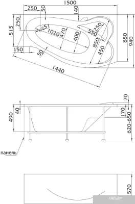 Ванна 1Марка Gracia 150x94R