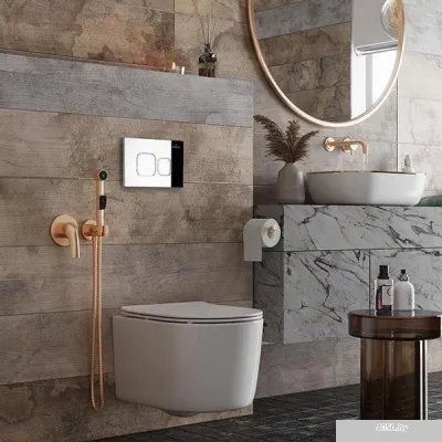 Roxen Simple Compact в комплекте с инсталляцией StounFix Slim 6 в 1 918025 (кнопка: хром глянец)