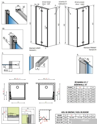 Radaway Fuenta New KDJ S1 90 (хром/прозрачное)