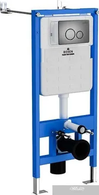 Roxen Simple Compact в комплекте с инсталляцией StounFix Slim 6 в 1 963592 (кнопка: оружейная сталь)
