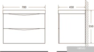 BelBagno Тумба под умывальник Marino-700-2C-SO-RN-P (cappuccino lucido)
