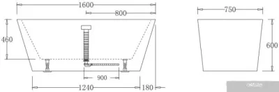 Ванна BelBagno BB71 160x75