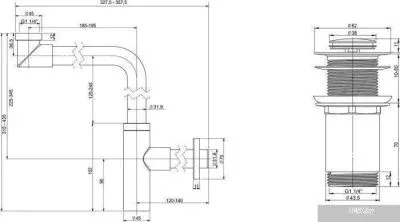 Wellsee Drainage System 182128002 (сифон, донный клапан, матовый белый)