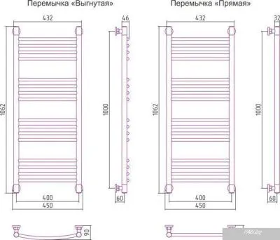 Полотенцесушитель Сунержа Богема+ 1000x400 30-0220-1040