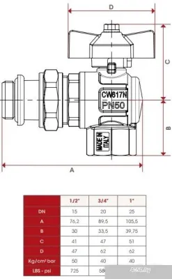 Запорная арматура ITAP Кран шаровый угловой 298S 1”