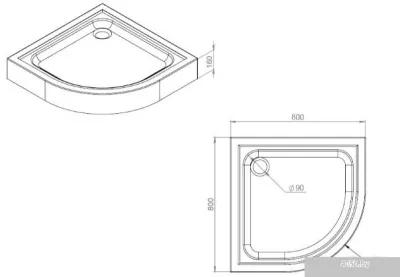Душевой поддон AM.PM Gem W90T-401-080W