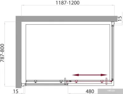 Душевой уголок BelBagno UNO-AH-1-120/80-C-Cr 120x80 (прозрачное стекло)