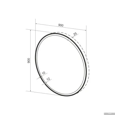 Wellsee Зеркало с фронтальной LED-подсветкой 7 Rays' Spectrum 172200260, 90 х 90 см (с сенсором и ре