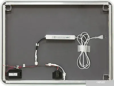 Алмаз-Люкс Зеркало с подсветкой и часами ЗП-65 80х60