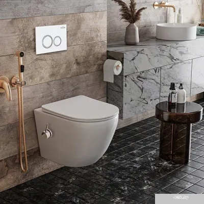 Roxen Antares Bidet в комплекте с инсталляцией StounFix Slim 6 в 1 902672 (кнопка: белый глянец)