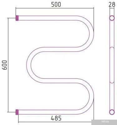 Стилье М-образный 600х500 резьба-сгон 1 00004-6050