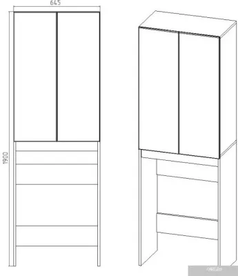 Viant Шкаф Бостон VBOS645G-SHSM