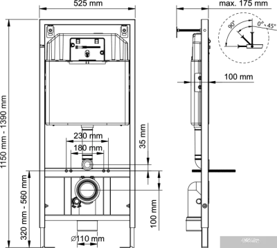 Унитаз Berges Wasserhaus Ego XL Rimless + Toma Slim SO + Novum525 + D3 043201