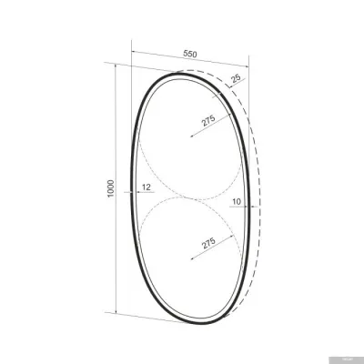 Wellsee Зеркало с фронтальной LED-подсветкой 7 Rays' Spectrum 172202010, 55 x 100 см (с сенсором и р