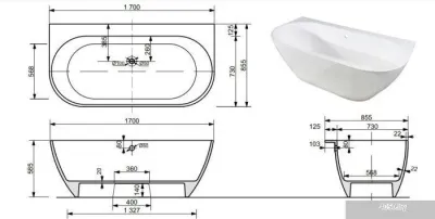 Эстет Майами пристеночная 170x85.5 ФР-00010630