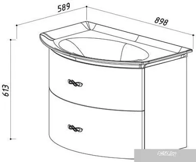 Belux Тумба с умывальником Версаль НП80-02 (белый)