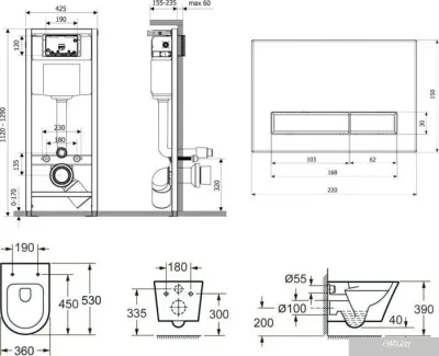 Унитаз Lavinia Boho Relfix Biore Rimless 7 в 1 75110192 (черный пластик)