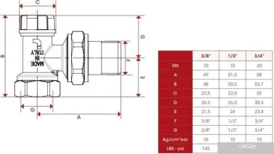 396 Кран д/радиат.обратка угловой 3/4 ITAP(8/104)