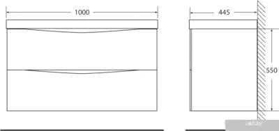 BelBagno Тумба под умывальник Marino-1000-2C-SO-BO-P (bianco opaco)