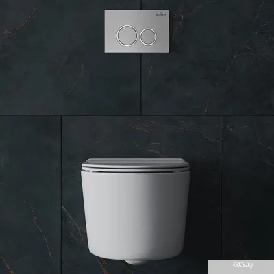 Roxen Simple Compact в комплекте с инсталляцией StounFix Slim 6 в 1 915792 (кнопка: хром матовый)