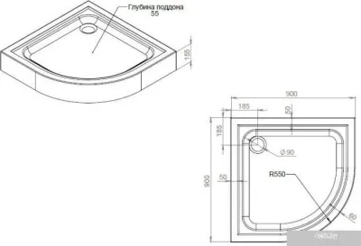 Душевой поддон AM.PM Gem W90T-401-090W 90х90