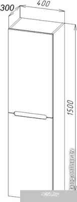 BelBagno Шкаф-пенал Etna-1500-2A-SC-RW-P-R (правый, rovere moro)