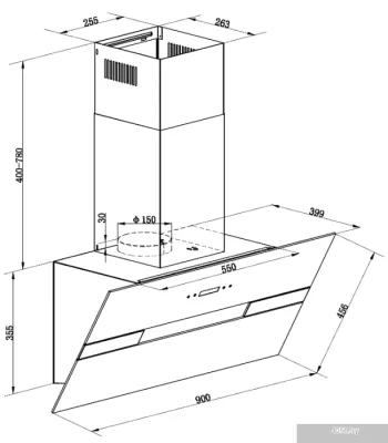 MAUNFELD Mersey 90 (нержавеющая сталь\белое стекло)