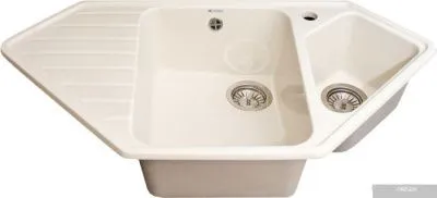 Кухонная мойка GranAlliance G-60 (белый, без сифона)