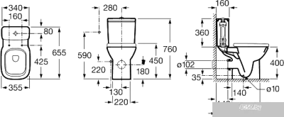 Унитаз Roca Debba (34299700Y) без бачка без крышки