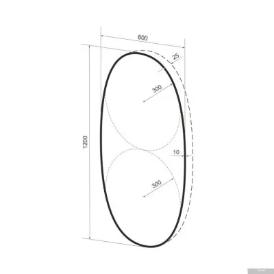 Wellsee Зеркало с фоновой LED-подсветкой 7 Rays' Spectrum 172201950, 60 x 120 см (с сенсором и регул