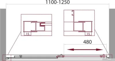 BelBagno UNIQUE-BF-1-110/125-C-Cr (прозрачное стекло)