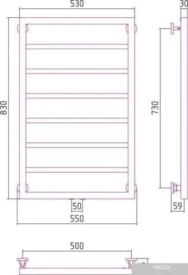 Полотенцесушитель Сунержа Канцлер 800x500 00-0254-8050