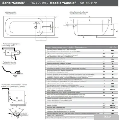 Ванна Smavit Cassia Titanium 140x70 (с ножками Etalon)