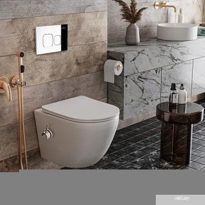 Roxen Antares Bidet в комплекте с инсталляцией StounFix Slim 6 в 1 942567 (кнопка: хром глянец)