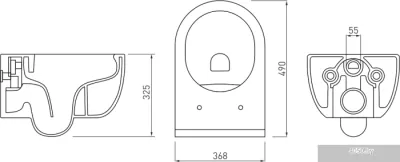 Унитаз Berges Wasserhaus Ego Rimless + Toma Slim + Novum525 + L5 047215